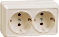 Розетка 2-м ОП Октава РС22-3-ОКм 16А IP20 с заземл. крем. GENERICA ERO21-K33-16-DC