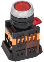 Кнопка ABLFS-22 d22мм 1НО+1НЗ 240В неон красн. GENERICA BBT30-ABLFS-K04