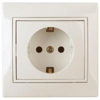 Розетка 1-м СП Plano 1-202-02 16А IP20 250В 2P+E Schuko сл. кость Intro Б0053876