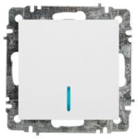 Выключатель 1-кл. СП Accent 6-102-01 10А IP20 250В с подсветкой AL/CU бел. Intro Б0063445