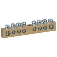 Шина NO-122-30 PEN "земля-ноль" 8х12мм 8/1 крепеж по центру латунь ЭРА Б0047245