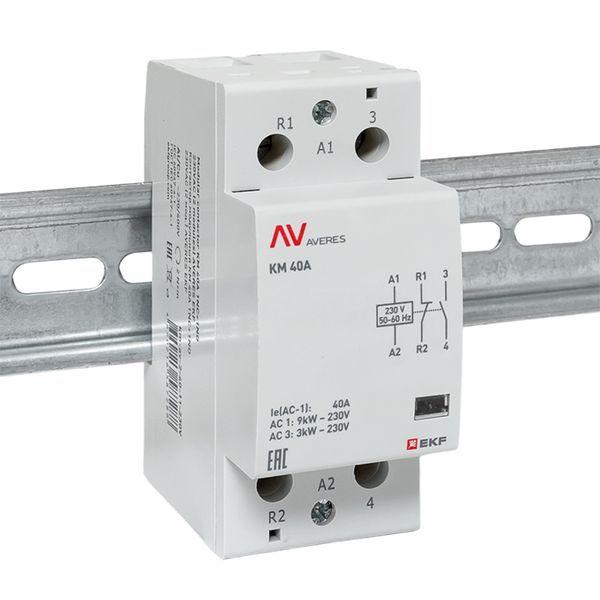 Контактор модульный КМ 40А 1NC+1NO 230В AC (2 мод.) AVERES EKF km-av-2-40-11-230V