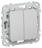 Выключатель 2-кл. СП FLITE ВС12-1-0-ФлА 10А механизм алюм. IEK FI-V20-0-10-1-K47