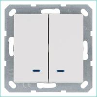 Выключатель 2-кл. 10А IP20 с подсветкой механизм бел. глянцевый Jasmart G3023NW