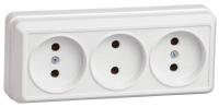 Розетка 3-м ОП Октава 10А IP20 без заземл. бел. GENERICA ERO30-K01-10-DC