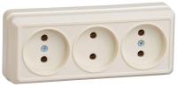 Розетка 3-м ОП Октава 10А IP20 без заземл. крем. GENERICA ERO30-K33-10-DC