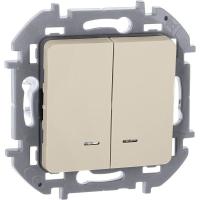 Выключатель 2-кл. Inspiria 10А IP20 250В 10AX с подсветкой/индикацией механизм сл. кость IEK 673631