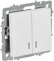 Выключатель 2-кл. СП BRITE ВС10-2-1-БрАБ 10А с индикацией механизм арктич. бел. IEK BR-V20-1-10-K91