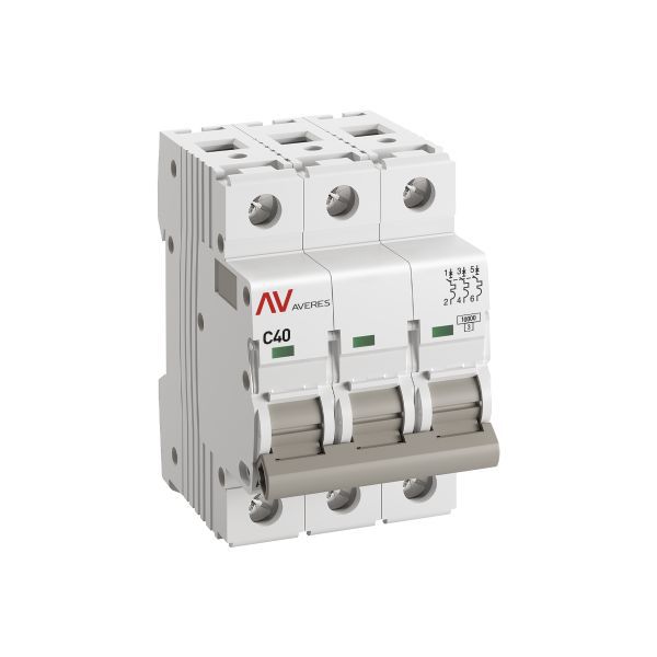 Выключатель автоматический модульный 3п C 40А 10кА AV-10 AVERES EKF mcb10-3-40C-av