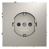 Розетка 1-м СП S70 16А с заземл. защ. шторки механизм кашемир Voltum VLS040203