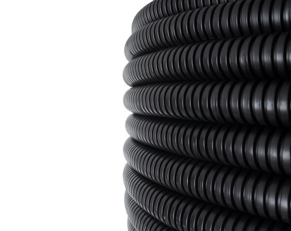 Труба гофрированная ПНД d40мм с протяжкой черн. (уп.25м) Plast PROxima EKF tpnd-40n