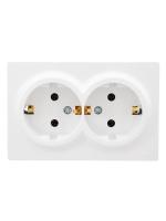 Розетка 2-м ОП LETO с заземл. закрытый корпус ПБТ бел. LEZARD 752-0200-127B