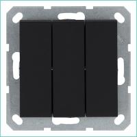 Выключатель 3-кл. 10А IP20 механизм черн. матовый soft touch Jasmart G3031PB