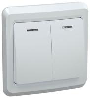 Выключатель 2-кл. СП Вега 10А IP20 ВС10-2-1-ВБ с индикацией бел. GENERICA EVV21-K01-10-DM