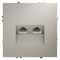 Розетка компьютерная 2-м СП S70 RJ45 + RJ45 кат.6 механизм кашемир Voltum VLS060203