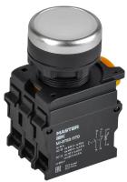 Кнопка d22мм 1НО+1НЗ MASTER с подсветкой и фиксацией бел. IEK MI-BT60-11TD-3-11-K01