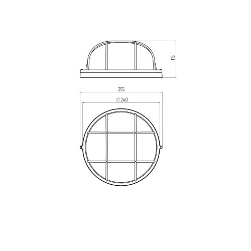 Светильник "Акватермо" НБП 03-100-002 max 100Вт E27 IP54 D240 круг алюм./стекло решетка бел. ЭРА Б0048422