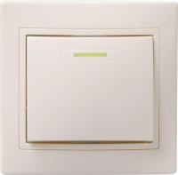 Выключатель 1-кл. СП Кварта 10А IP20 ВС10-1-1-ККм с индикацией крем. GENERICA EVK11-K33-10-DM