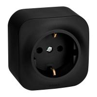 Розетка 1-м ОП Quteo 16А IP20 2P+E с заземл. без защ. шторок черн. матов. IEK 782472