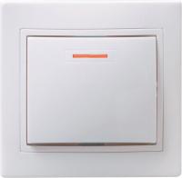 Выключатель 1-кл. СП Кварта 10А IP20 ВС10-1-1-КБ с индикацией бел. GENERICA EVK11-K01-10-DM