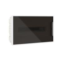 Щиток встраиваемый FRAME 18мод с тонированной дверцей с 2 шинами PEN на 8 и 10 отверст. бел. DKC F18B1WD