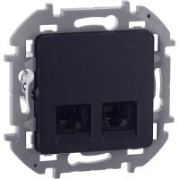 Розетка компьютерная 2-м Inspiria RJ45 кат.5E UTP антрацит IEK 673838