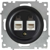 Розетка компьютерная 2-м СП Florence RJ45 кат.5E механизм черн. (1E20901303) OneKeyElectro 2172818