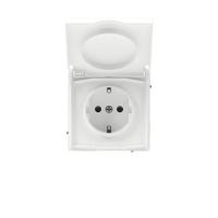 Розетка силовая KANT IP44 2P+E защ. шторки с крышкой бел. магнолия DKC 7000013
