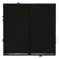 Переключатель проходной 2-кл. СП S70 10А с подсветкой механизм черн. матов. Voltum VLS020408