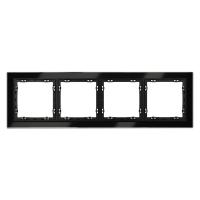 Рамка 4-м S70 стеклян. черн. Voltum VLS110408