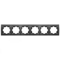 Рамка 6-м Бриллиант горизонт. графит Universal 1030-Gr