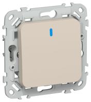 Выключатель проходной 1-кл. СП FLITE ВС61-1-1-ФлЛ 10А с индикацией механизм льняной IEK FI-V12-1-10-1-K88