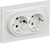 Розетка 2-м СП BRITE РСш12-3-БрБ 16А в сборе с заземл. защ. шторки бел. IEK BR-R24-16-K01-F-PRO
