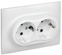 Розетка 2-м SKANDY 16А с заземл. защ. шторки в сборе SK-R07W арктич. бел. IEK SK-R24-16-K01-F