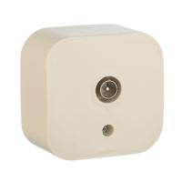 Розетка телевизионная TV 1-м ОП Quteo IP20 с топологией "звезда" сл. кость IEK 782245