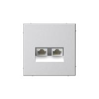 Розетка компьютерная 2-м ArtGallery RJ45 + RJ45 кат.5E механизм алюм. SE GAL000385