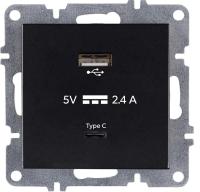 Розетка LAVIN/KAREN USB + TYPE-C механизм черн. ARVIA 50 07 2000 304
