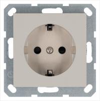 Розетка 1-м Shuko 16А IP20 с заземл. защ. шторки механизм тауп Jasmart G5501T