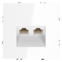 Розетка компьютерная 2-м СП S70 RJ45 + RJ45 кат.6 механизм бел. глянцевый Voltum VLS060201