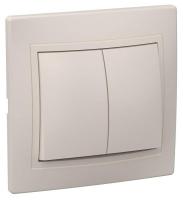 Выключатель 2-кл. СП Кварта 10А IP20 ВС10-2-0-ККм крем. GENERICA EVK20-K33-10-DM