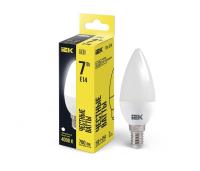 Лампа светодиодная 7Вт C35 свеча 4000К нейтр. бел. E14 230В IEK LLE-C35-7-230-40-E14