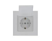 Розетка 1-м с крышкой Karea LINE STAR с заземл. жемчуж. Makel 86100029
