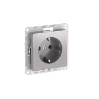 Розетка AtlasDesign 16А с заземл. быстрозажим. клем. механизм алюм. SE ATN000343S