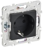 Розетка SKANDY 16А с заземл. защ. шторки SK-R04G графит IEK SK-R14-16-K53