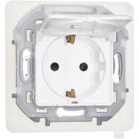 Розетка 1-м СП Inspiria 16А IP44 250В 2P+E защ. шторки с крышкой немецк. стандарт механизм бел. IEK 673740