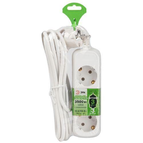 Удлинитель 3х3м с заземл. ПВС 3х1 UDL-16-330-E Greenline Эра Б0064970