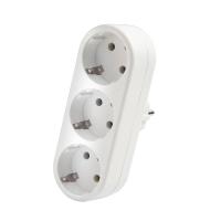 Разветвитель 3-м с заземл. 16А 3500Вт 250В плоский бел. DОМТОК 2656