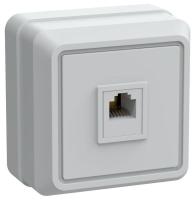 Розетка телефонная 1-м ОП Октава РТ20-ОБ IP20 бел. GENERICA ETO10-K01-DC