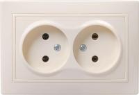Розетка 2-м СП Кварта 10А IP20 без заземл. без защ. шторок крем. GENERICA ERK23-K33-10-DM