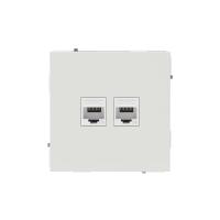 Розетка компьютерная 2-м KANT RJ45 кат.5E без шторки бел. песок DKC 7010664